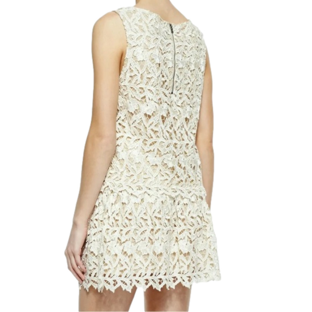 Alice + Olivia Amal Guipure Lace Top size M & Jayce Lace Mimi Ivory skirt size 4 - Picture 2 of 13